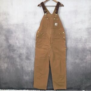 VTG 80s Carhartt Mens Duck Bib Overalls 38x32 100 Anniversary 6FB Rugged Work